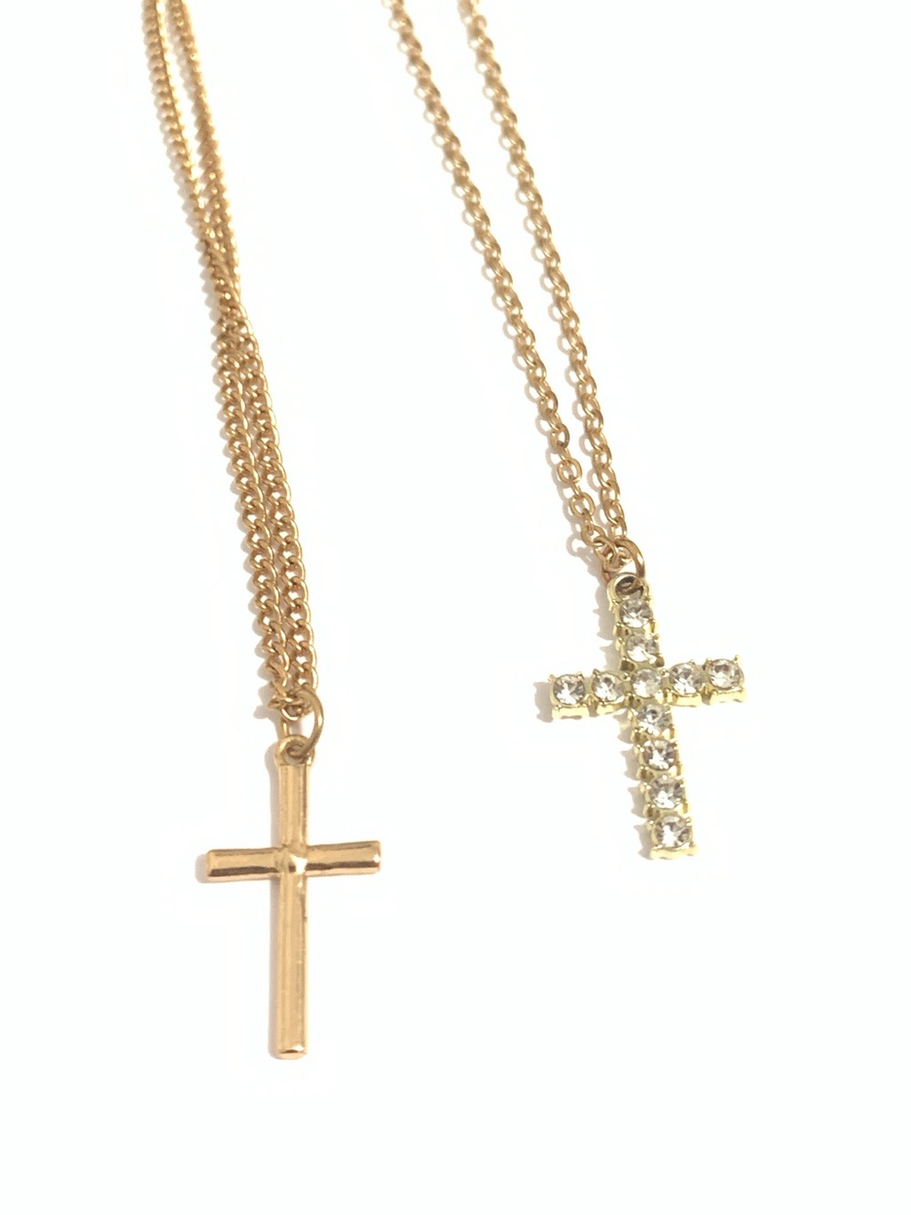Gold Cross Pendant Necklace Bundle